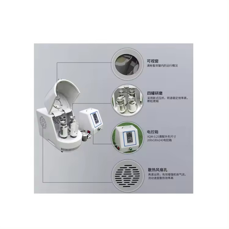 SYN 8L Unmanned Mini Planetary Ball Mill with Corundum Jars and Aluminum Balls