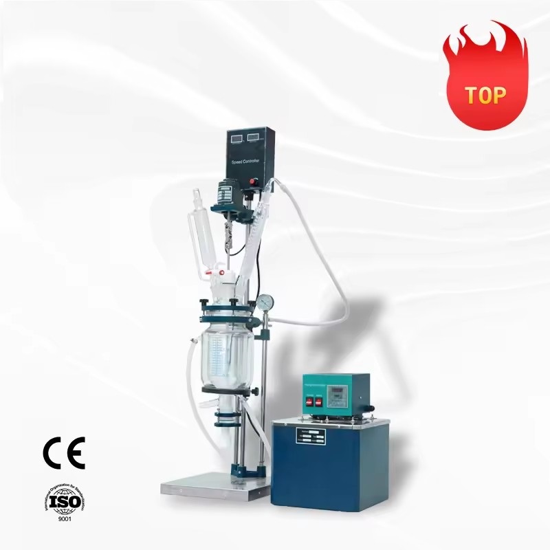 2l 5l 10l 20l 50l 100l 200l chemical lab jacketed double single layer glass reactor reaction kettle