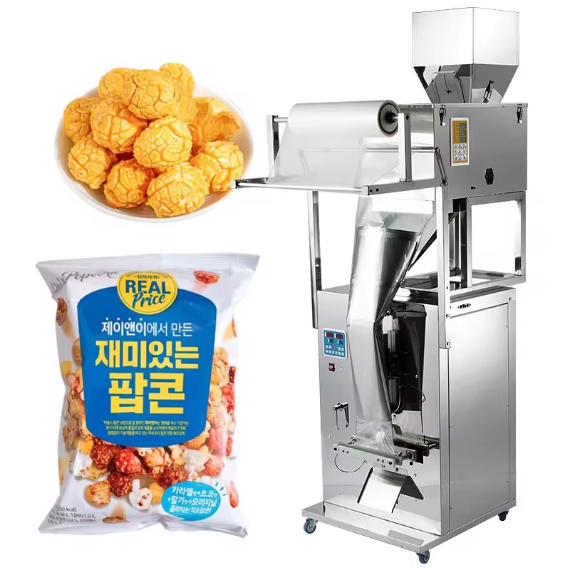 Automatic vertical popcorn banana chips snack pouch packing machine