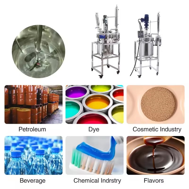 20L 30L 50L 100L Double Layer Stainless Steel Jacketed Reactor Chemical Vessel Sealed Tank