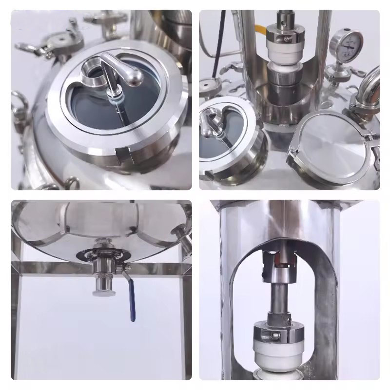 Synceray Customizable Biotechnology Dual-Jacketed 10L 20L 100L 316L-Grade Stainless Steel Chemical Pharmaceutical Bioreactor