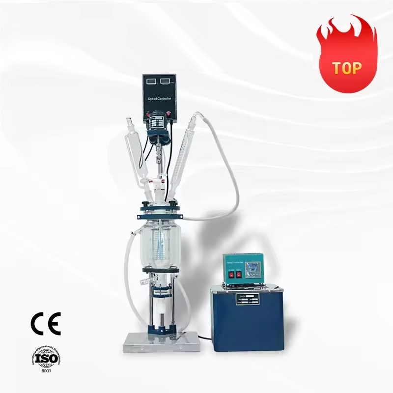 2l 5l 10l 20l 50l 100l 200l chemical lab jacketed double single layer glass reactor reaction kettle