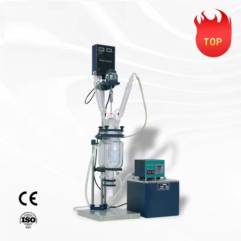 2l 5l 10l 20l 50l 100l 200l chemical lab jacketed double single layer glass reactor reaction kettle