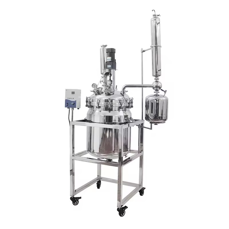 Synceray Customizable Biotechnology Dual-Jacketed 10L 20L 100L 316L-Grade Stainless Steel Chemical Pharmaceutical Bioreactor