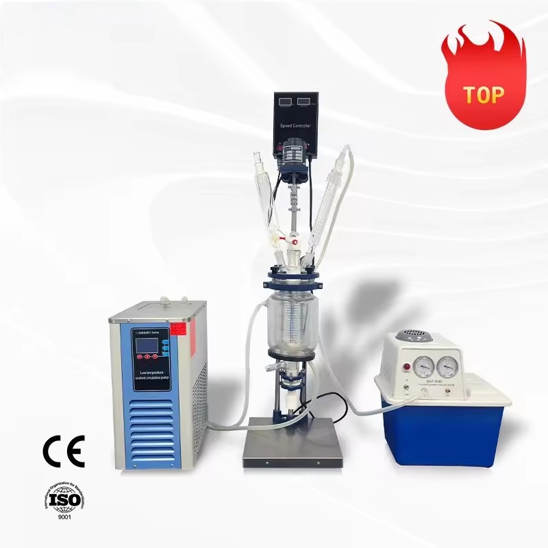 2l 5l 10l 20l 50l 100l 200l chemical lab jacketed double single layer glass reactor reaction kettle