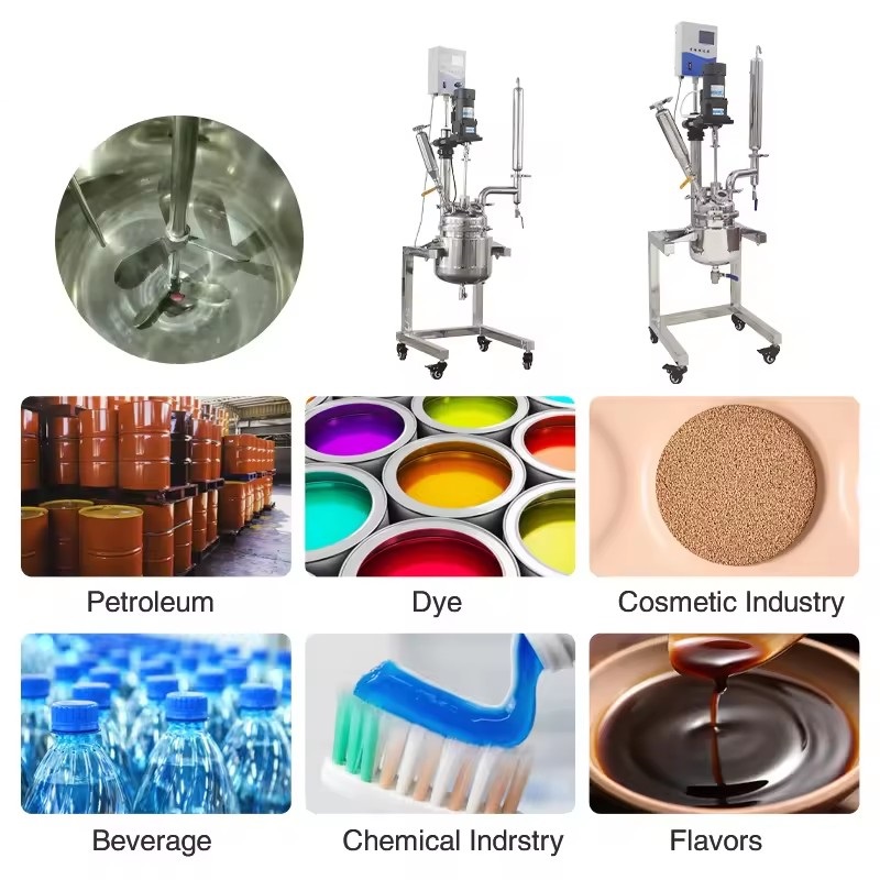 1L 2L 3L 5L Digital Display Chemical lab Jacketed stainless steel Reactor Vessel 220V