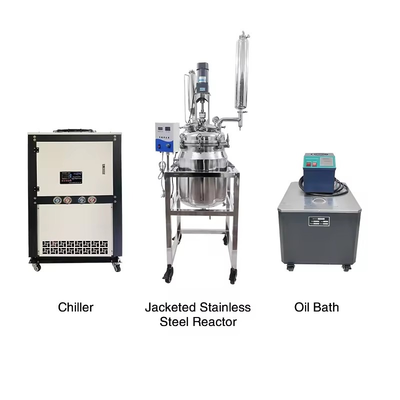 20L 30L 50L 100L Double Layer Stainless Steel Jacketed Reactor Chemical Vessel Sealed Tank