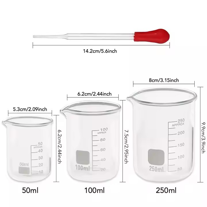 Chemistry Lab Equipment Glass Beaker High Temperature Glass Measuring Beaker Lab glassware Chemical Glass Instrument