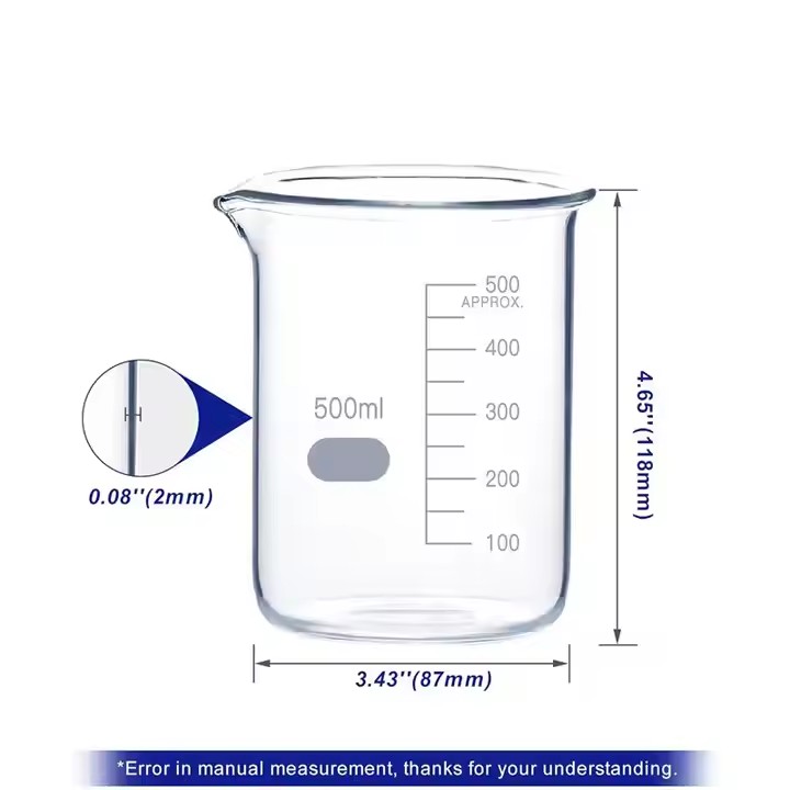 Chemistry Lab Equipment Glass Beaker High Temperature Glass Measuring Beaker Lab glassware Chemical Glass Instrument
